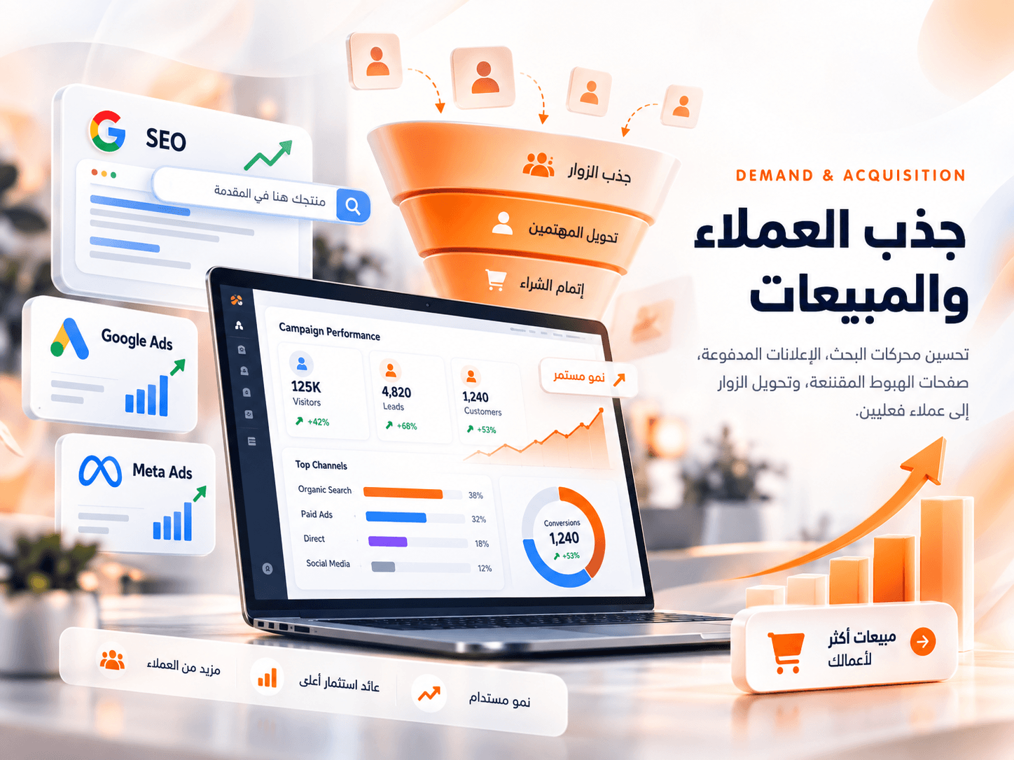 جذب العملاء والمبيعات