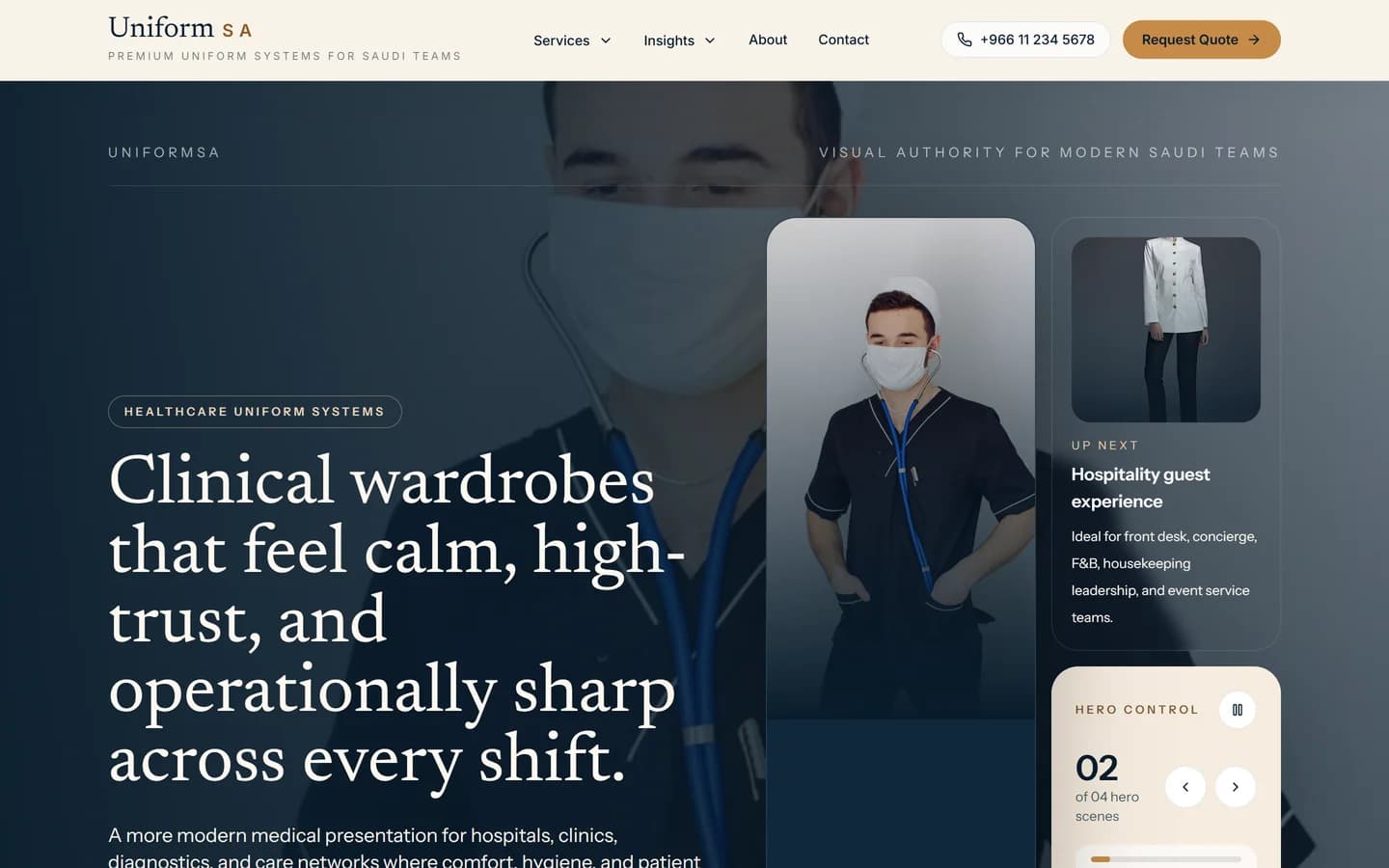 لقطة من موقع Uniform SA للأزياء الطبية