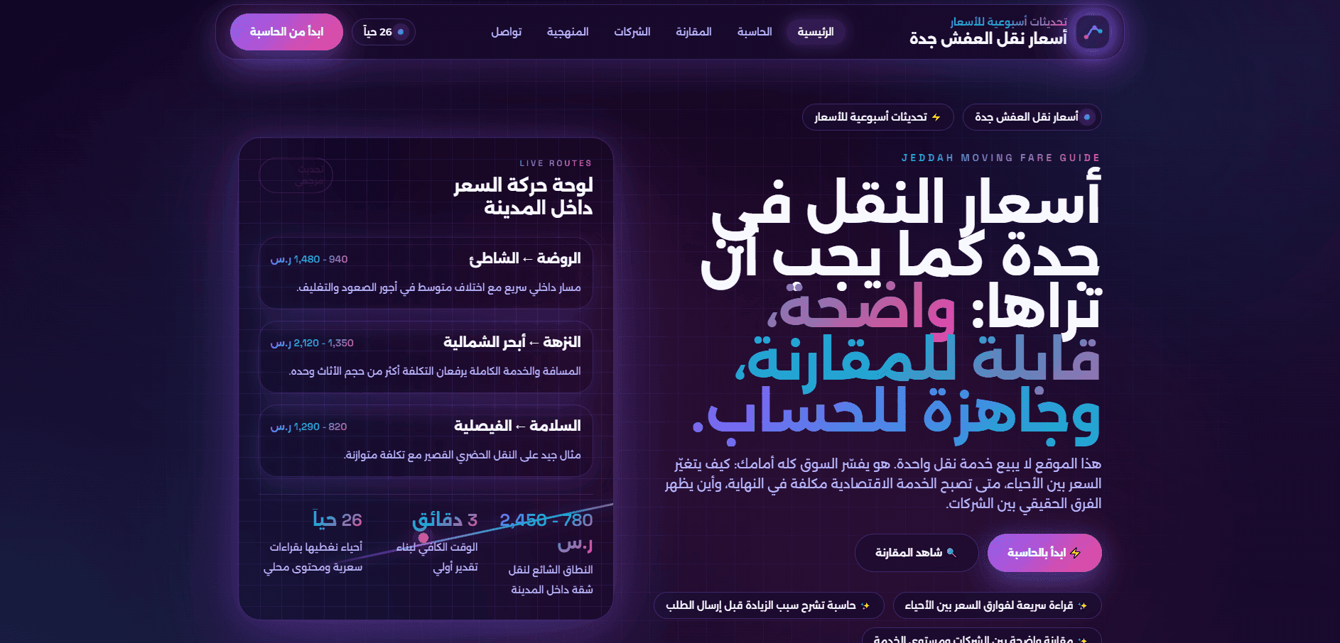 موقع أسعار النقل في جدة