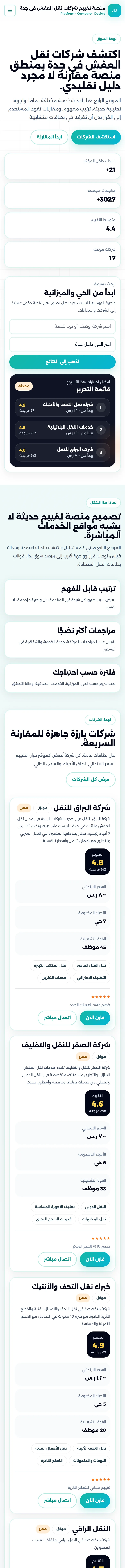 استعراض موقع منصة تقييم ومقارنة شركات نقل العفش في جدة